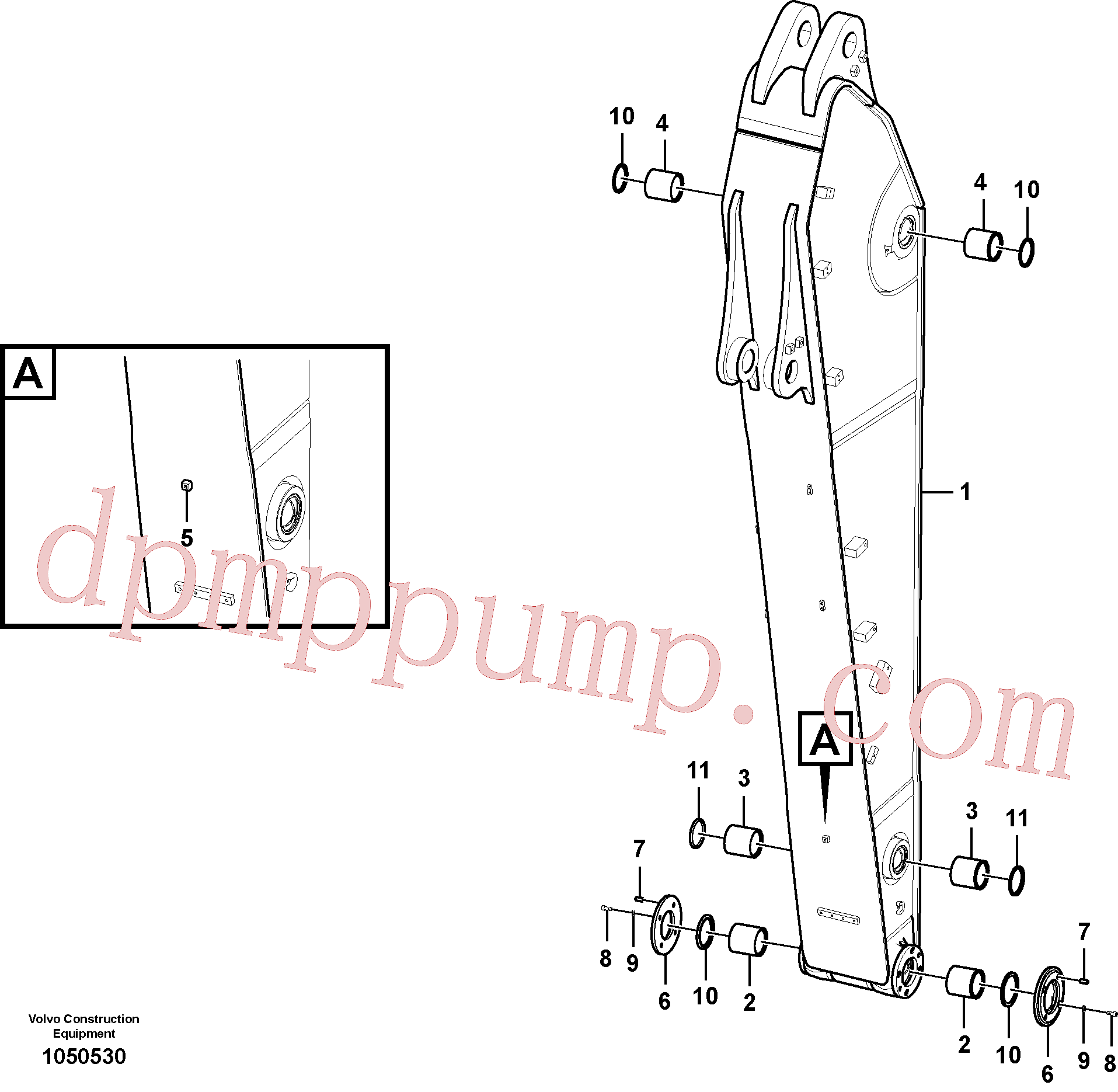 VOE14697891 for Volvo Dipper arm(1050530 assembly)