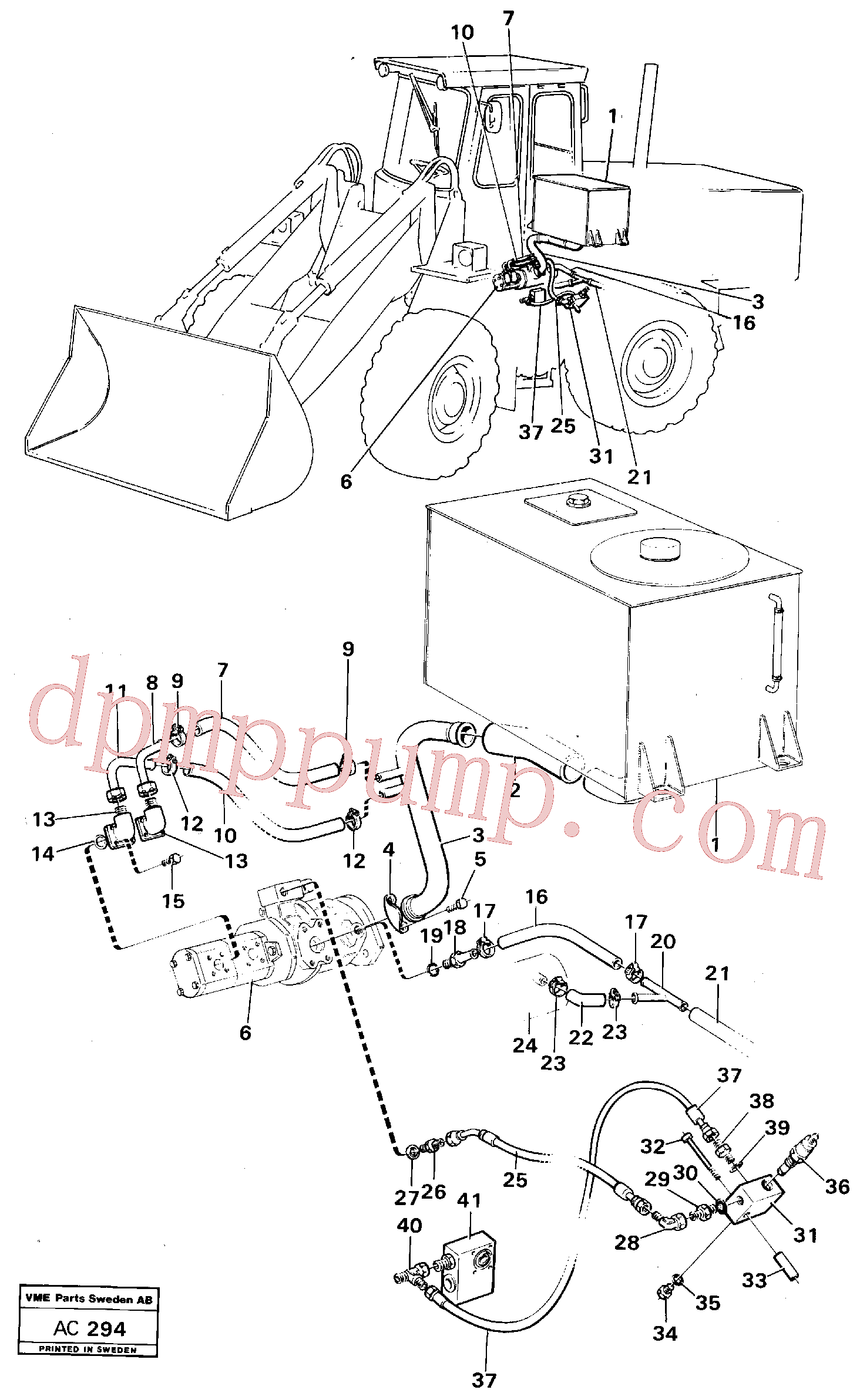 VOE14043567 for Volvo Equipment hydraulic 2 - circuit: Tank - pump(AC294 assembly)