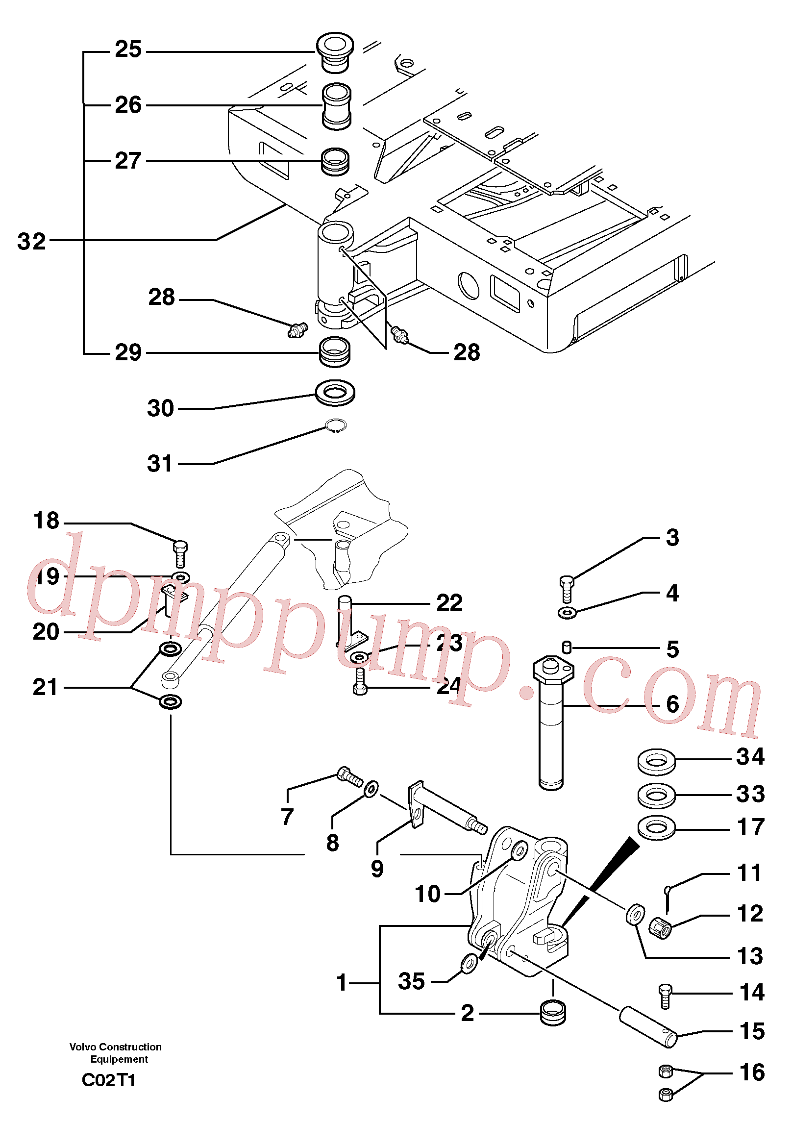 PJ5540101 for Volvo Platform / pivot pin(C02T1 assembly)