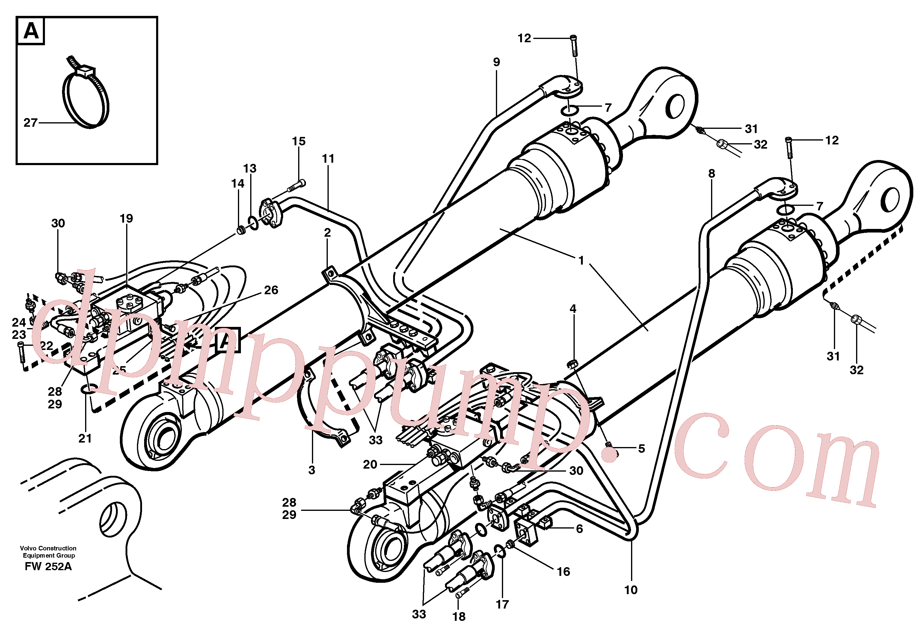 VOE14340689 for Volvo Cylinder hydraulics, backhoe boom(FW252A assembly)
