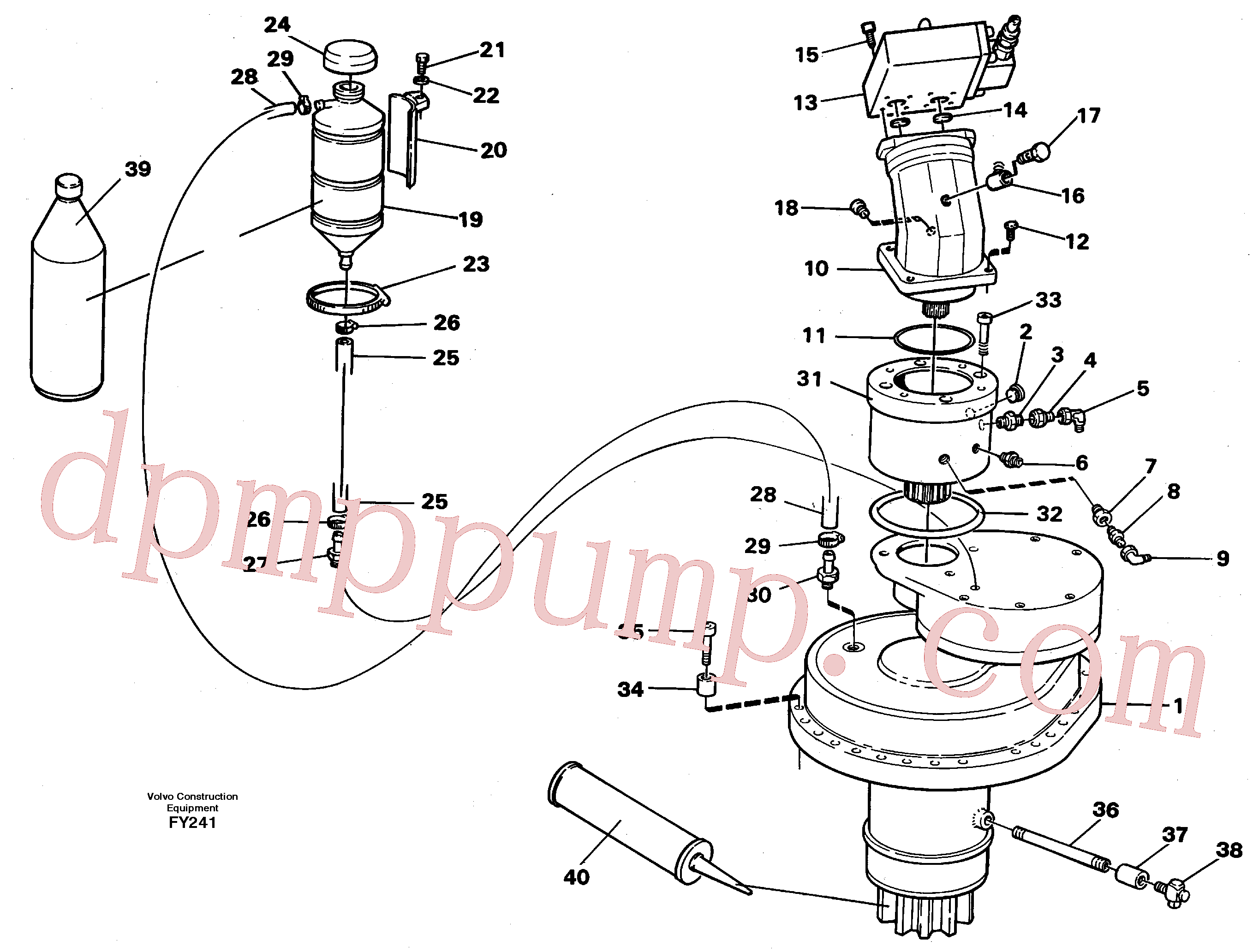 VOE14026454 for Volvo Slewing gear box with fitting parts(FY241 assembly)