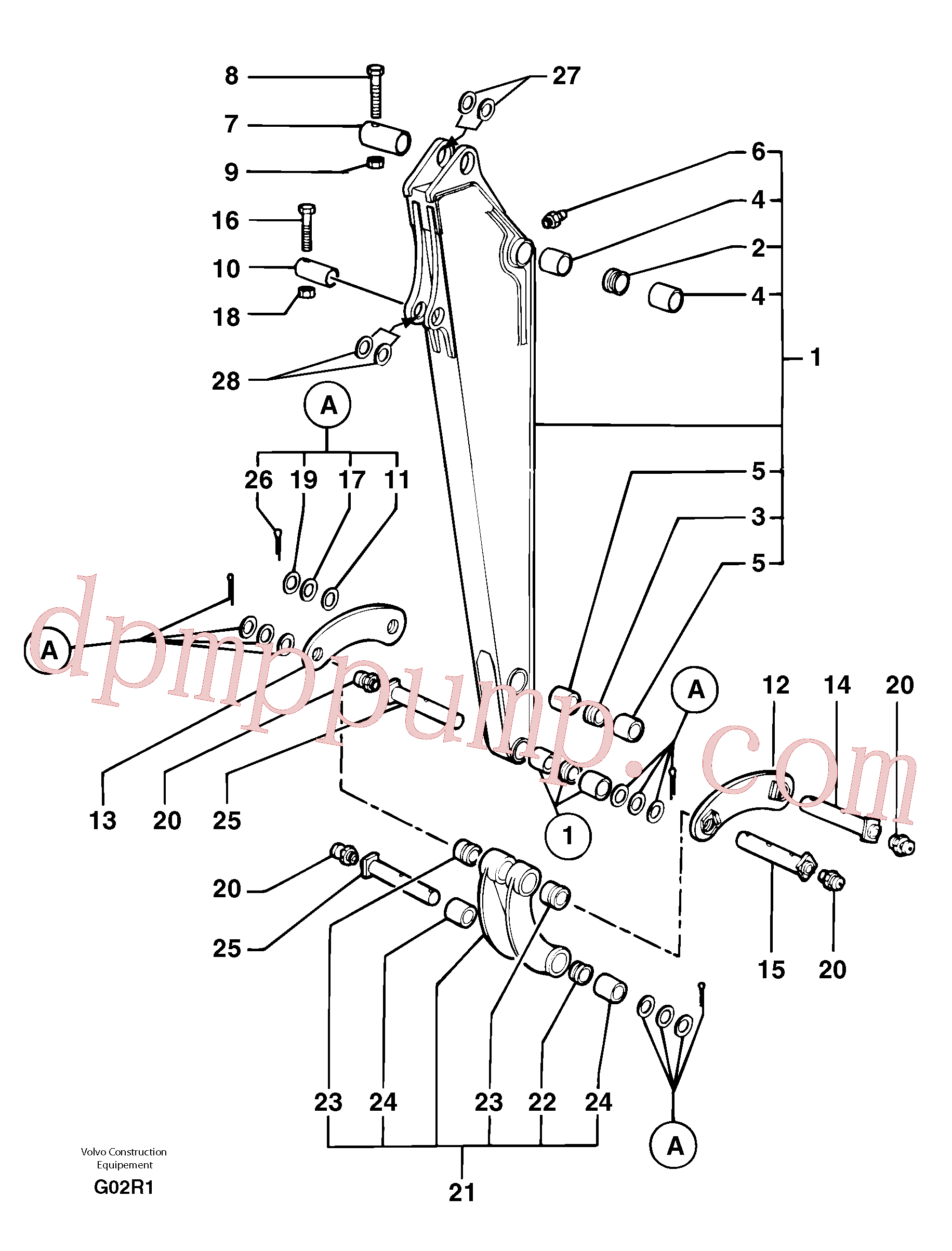 PJ5460028 for Volvo Dipper arm(G02R1 assembly)