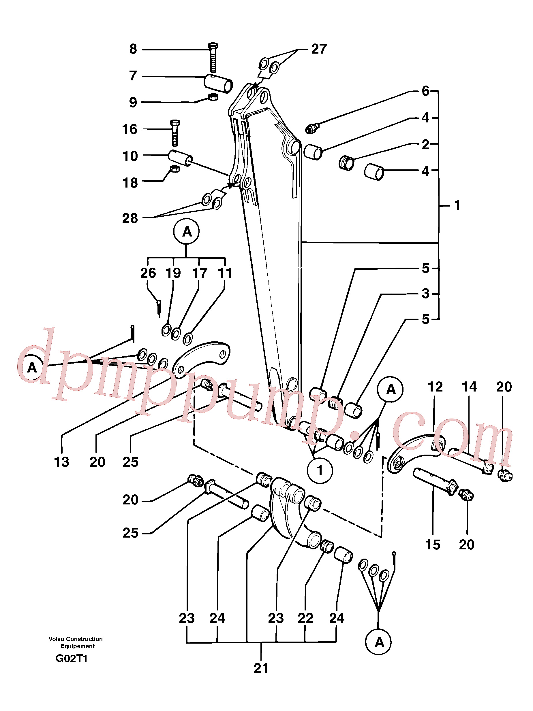 PJ5460028 for Volvo Dipper arm(G02T1 assembly)