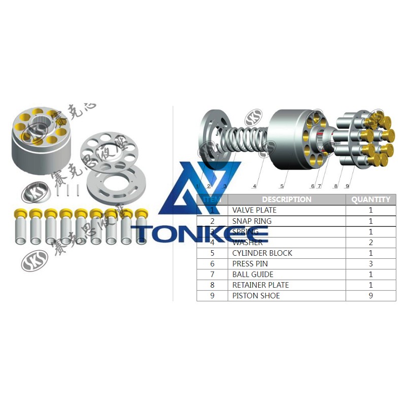 1 year warranty, 1A51V-D, RETAINER PLATE, hydraulic pump | Tonkee® 