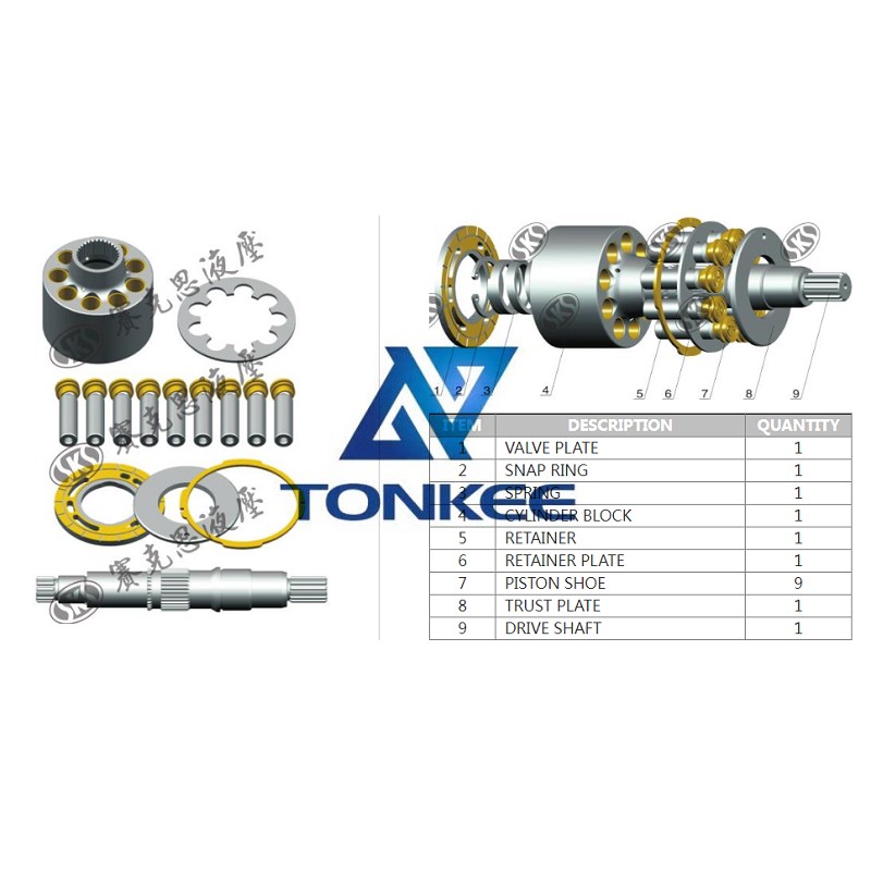 1 year warranty, TB45 RETAINER PLATE, hydraulic pump | Tonkee® 