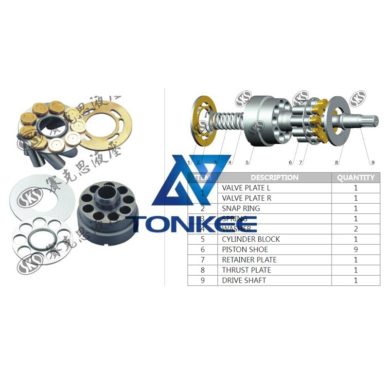  1 year warranty, SPV14 DRIVE SHAFT, hydraulic pump | Tonkee® 