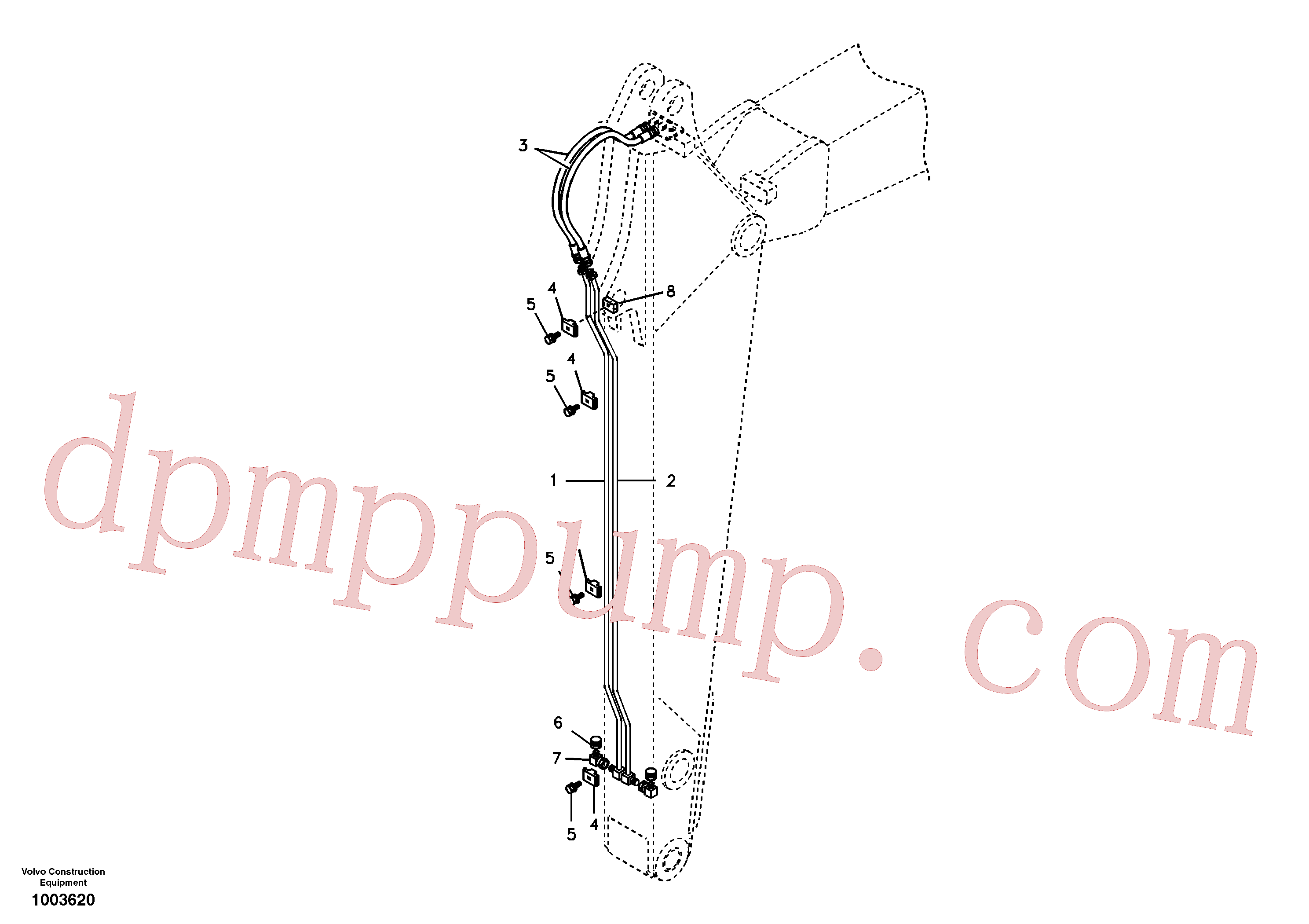 VOE14517418 for Volvo Working hydraulic, dipper arm, Quickfit hydraulic, dipper arm(1003620 assembly)