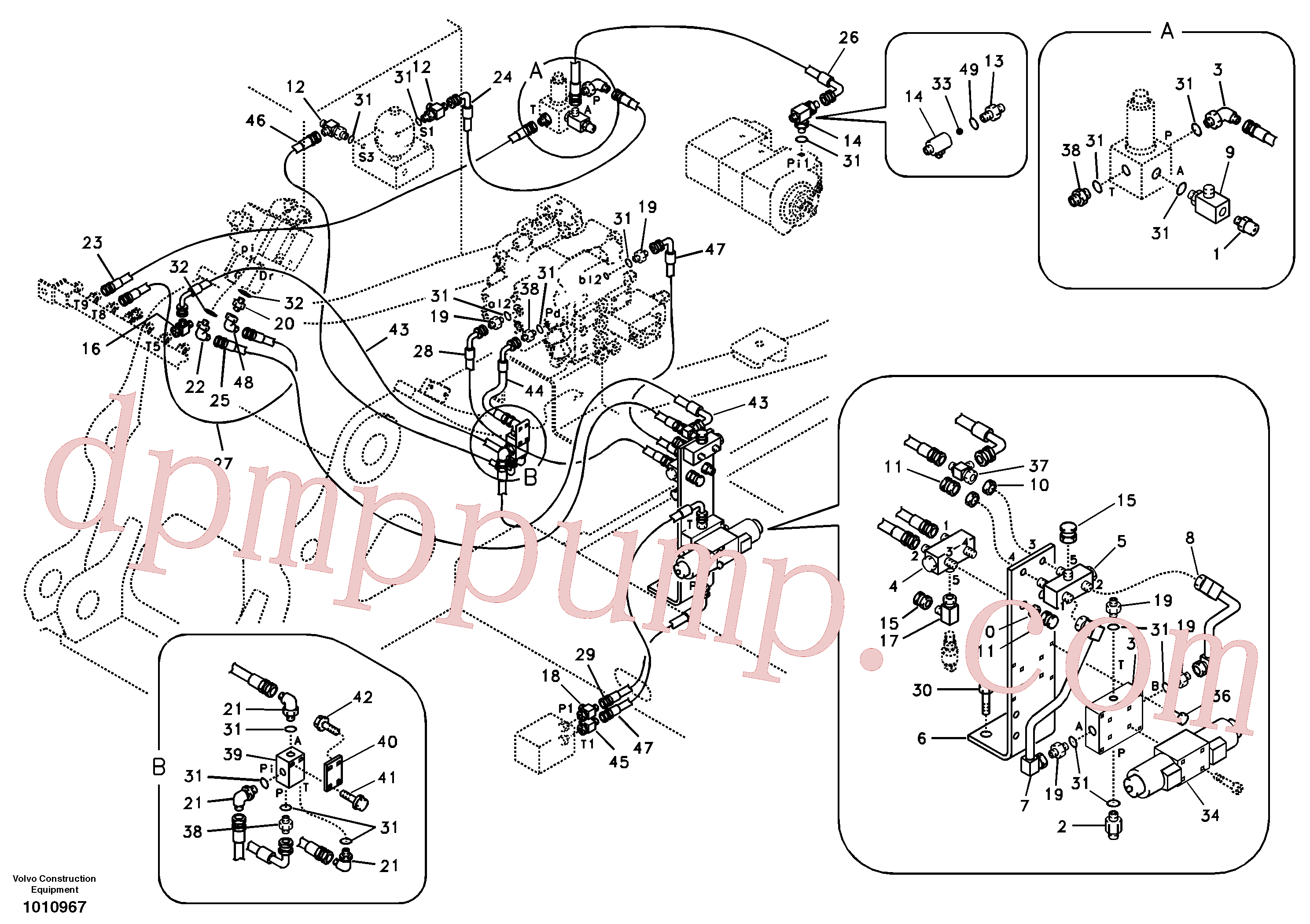 VOE14509464 for Volvo Working hydraulic, hammer and shear for 1st pump flow(1010967 assembly)