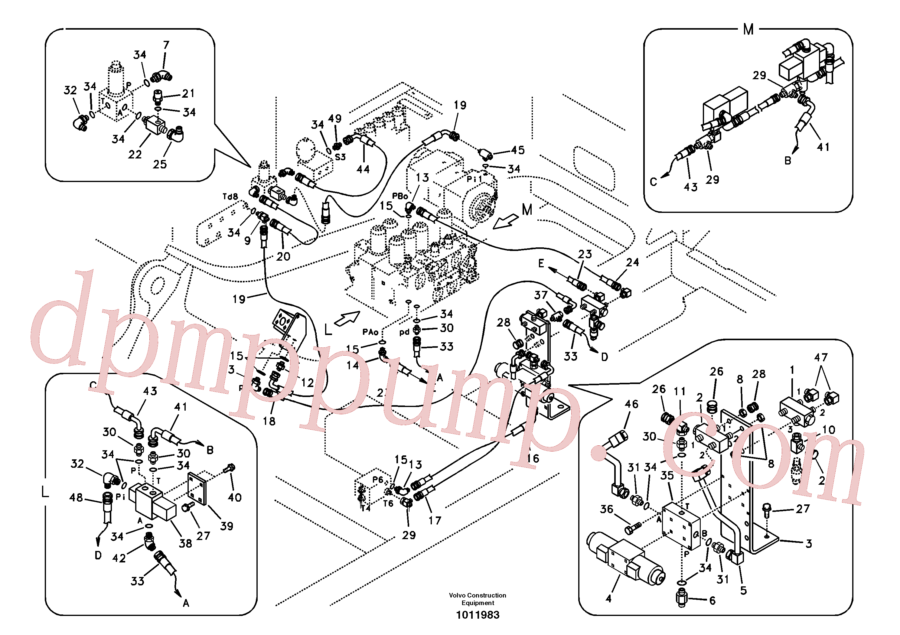 VOE14509464 for Volvo Working hydraulic, hammer and shear for 1st pump flow(1011983 assembly)