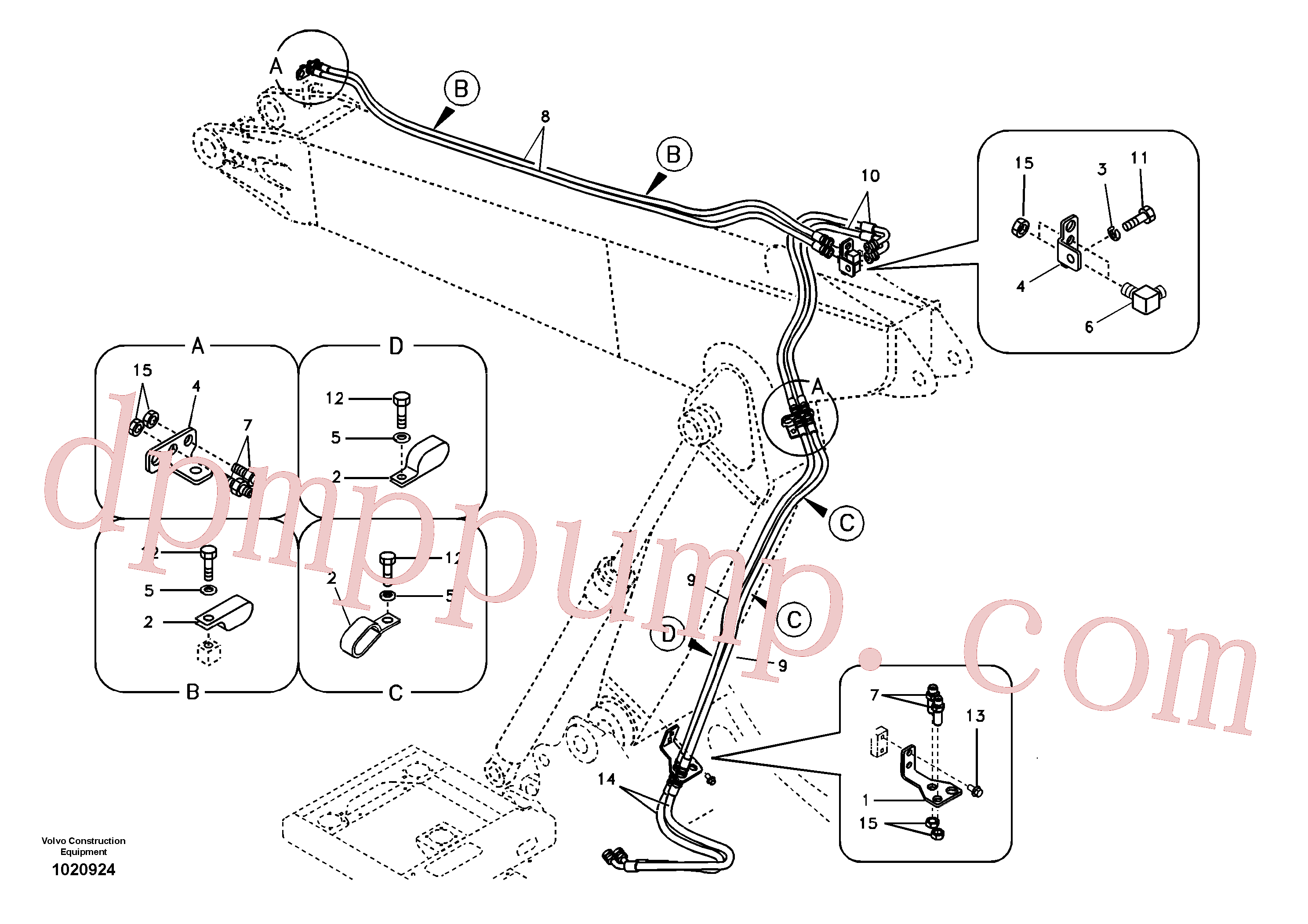 SA9451-03560 for Volvo Working hydraulic, slope and rotator on adjustable boom(1020924 assembly)