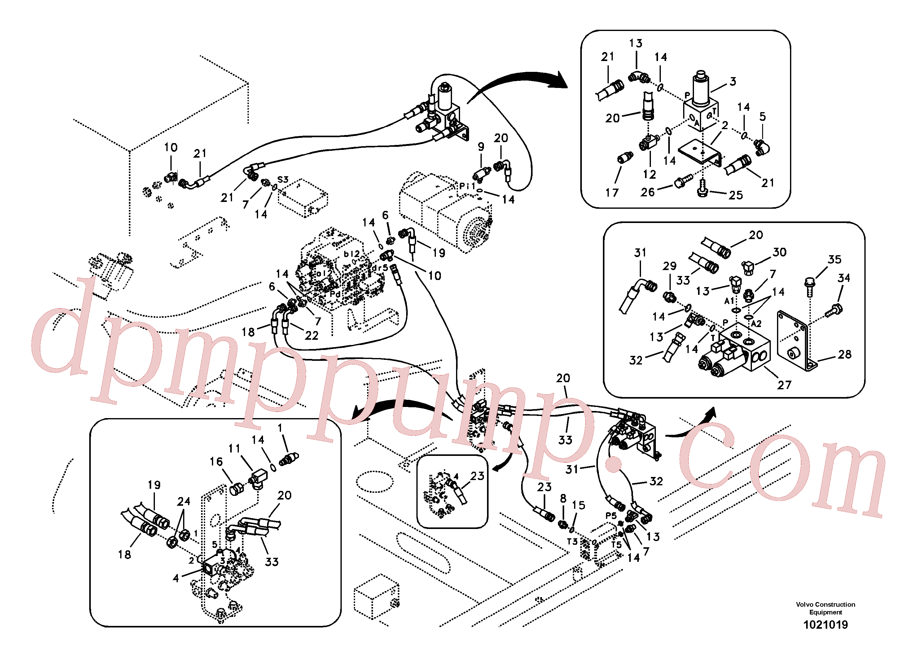 VOE14533176 for Volvo Working hydraulic, hammer and shear for 1st pump flow(1021019 assembly)
