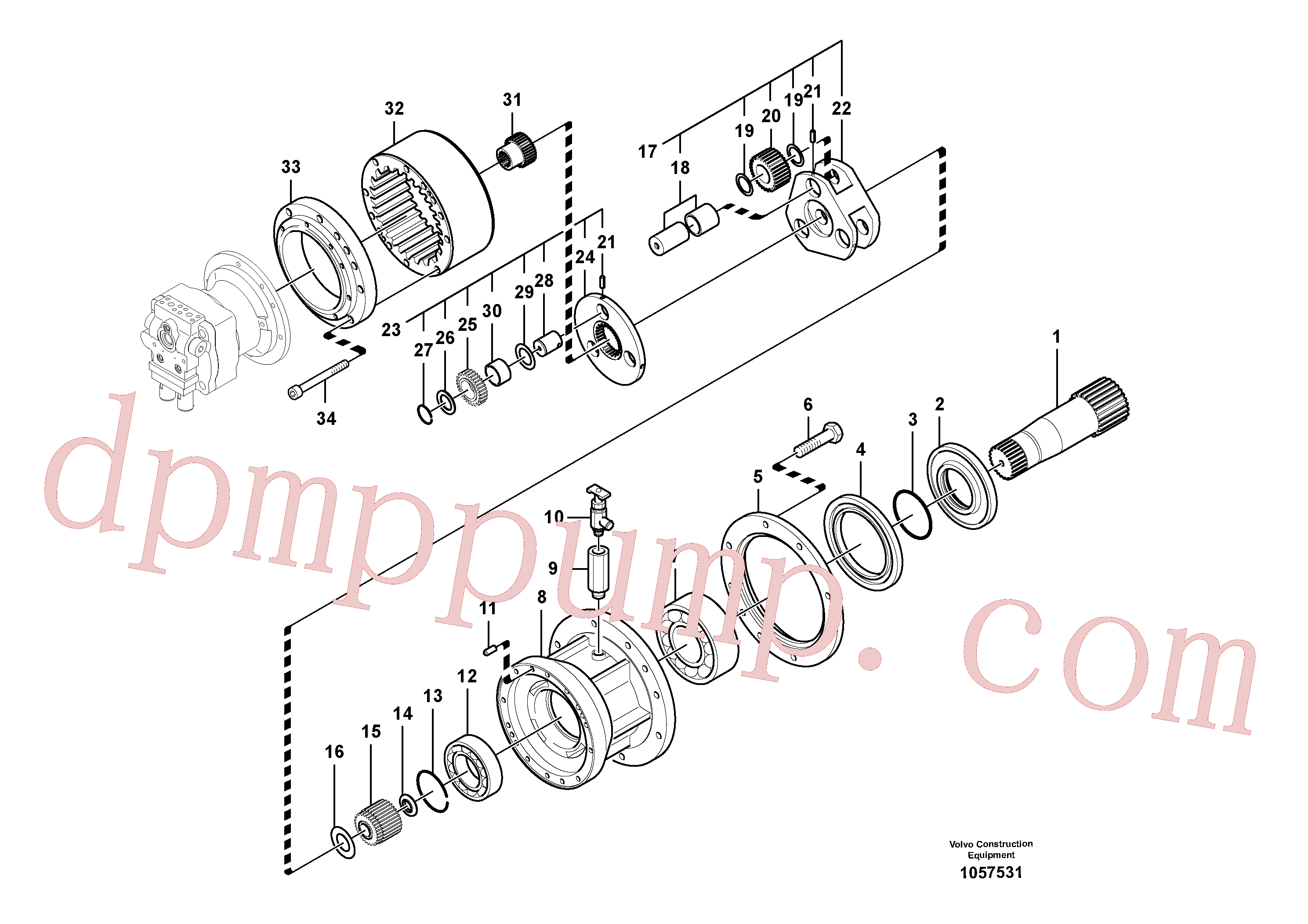 VOE14711374 Shaft for Volvo Excavator spare