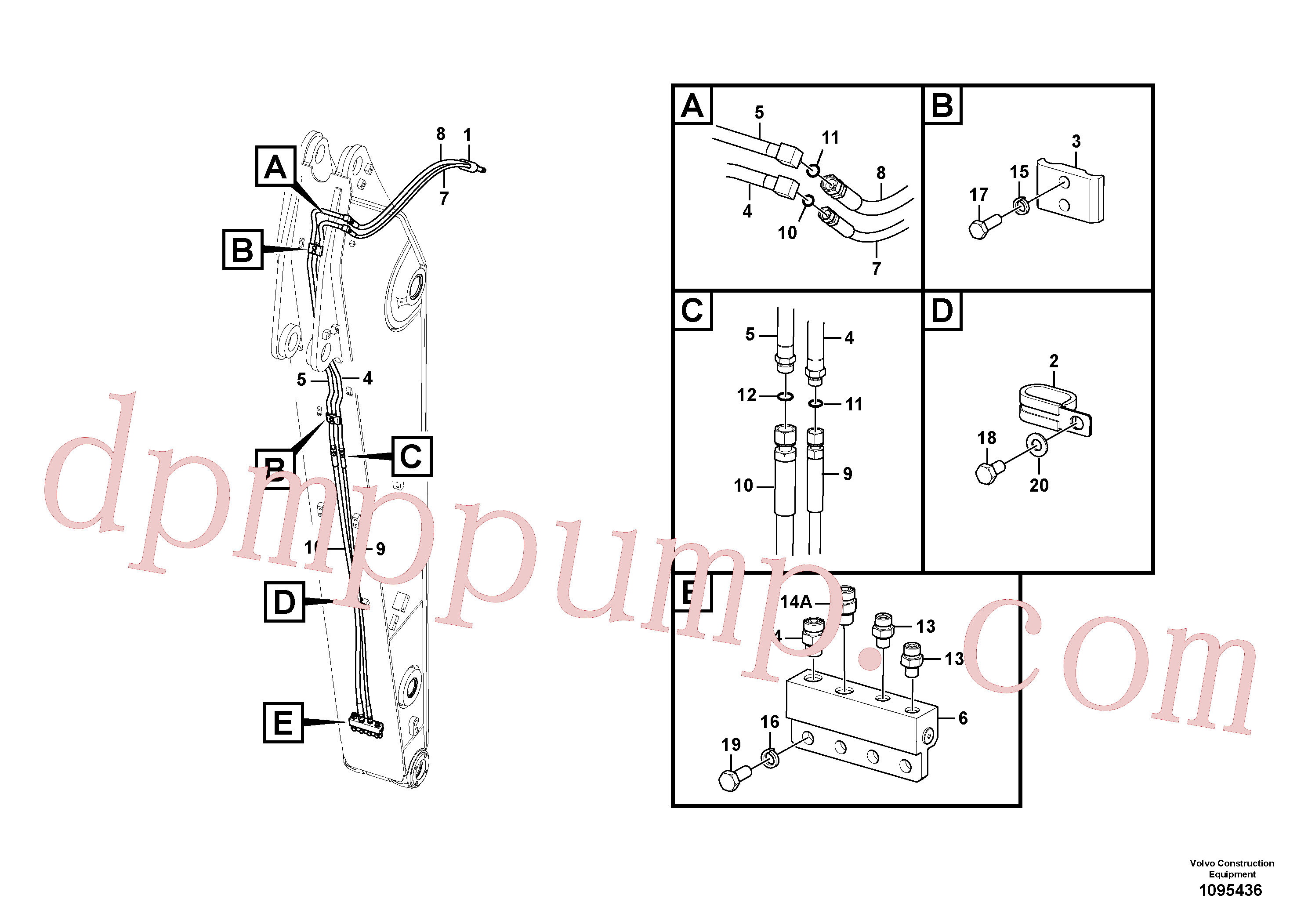 VOE14677250 for Volvo Working hydraulic, quick fit on dipper arm(1095436 assembly)