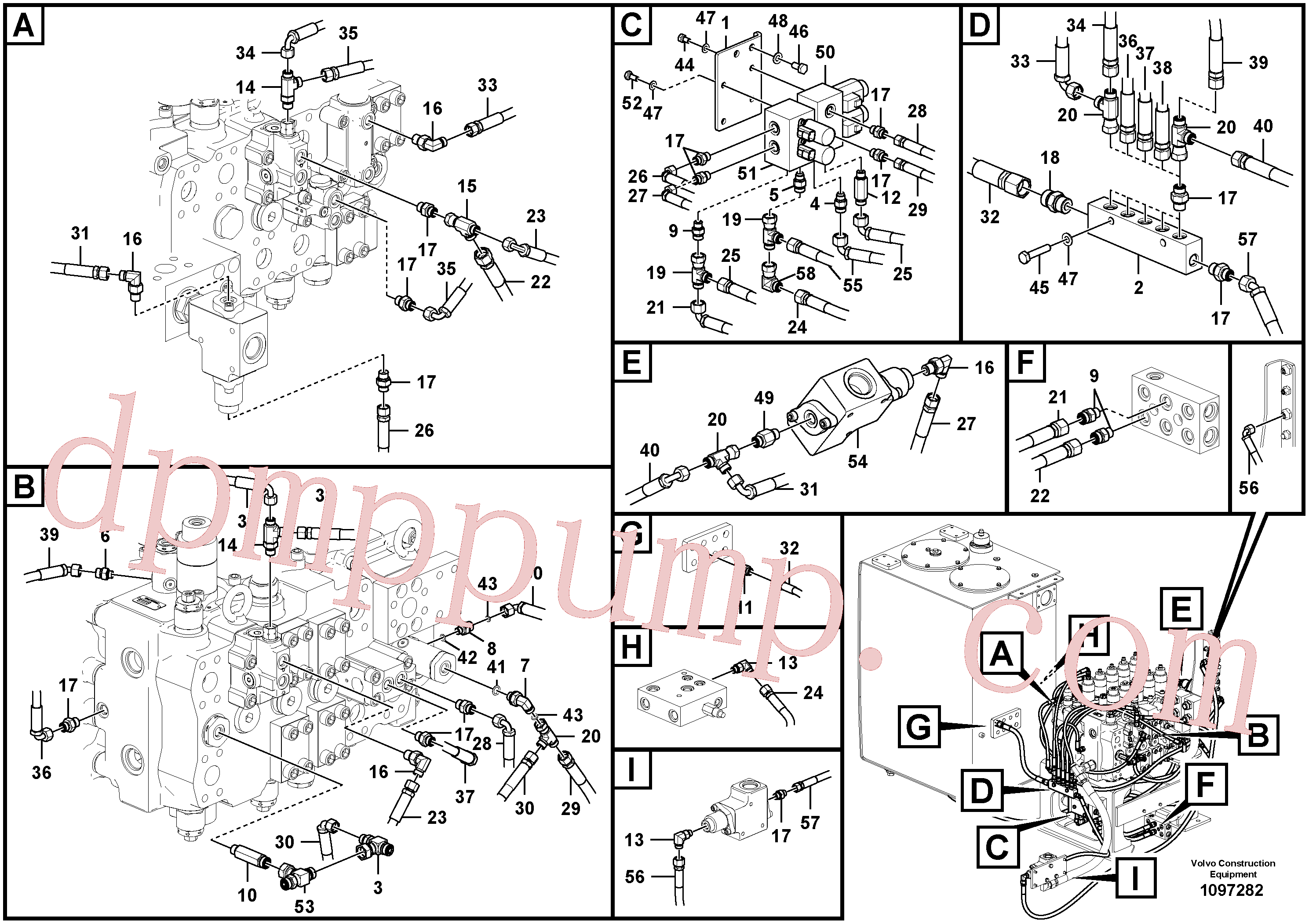 VOE937701 for Volvo Servo system, control valve piping.(1097282 assembly)