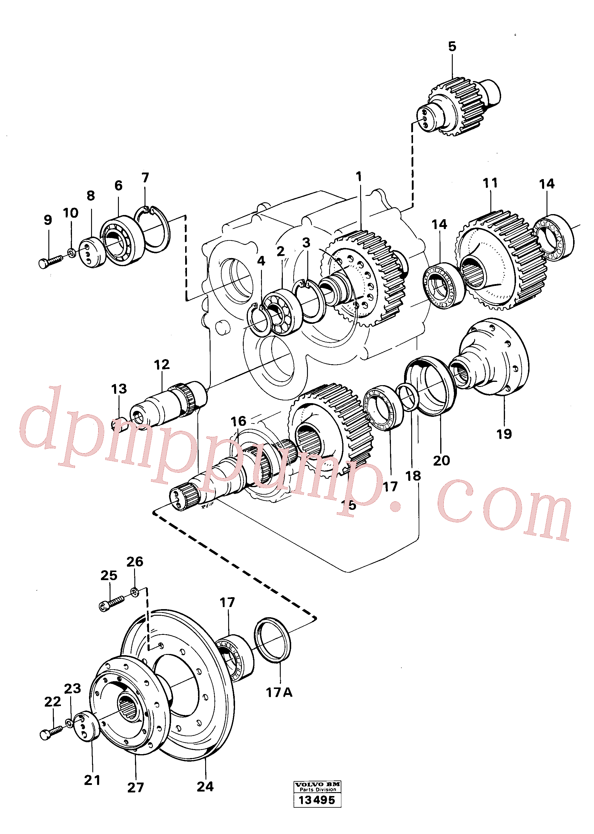 VOE14102685 for Volvo Dropbox gears and shafts(13495 assembly)