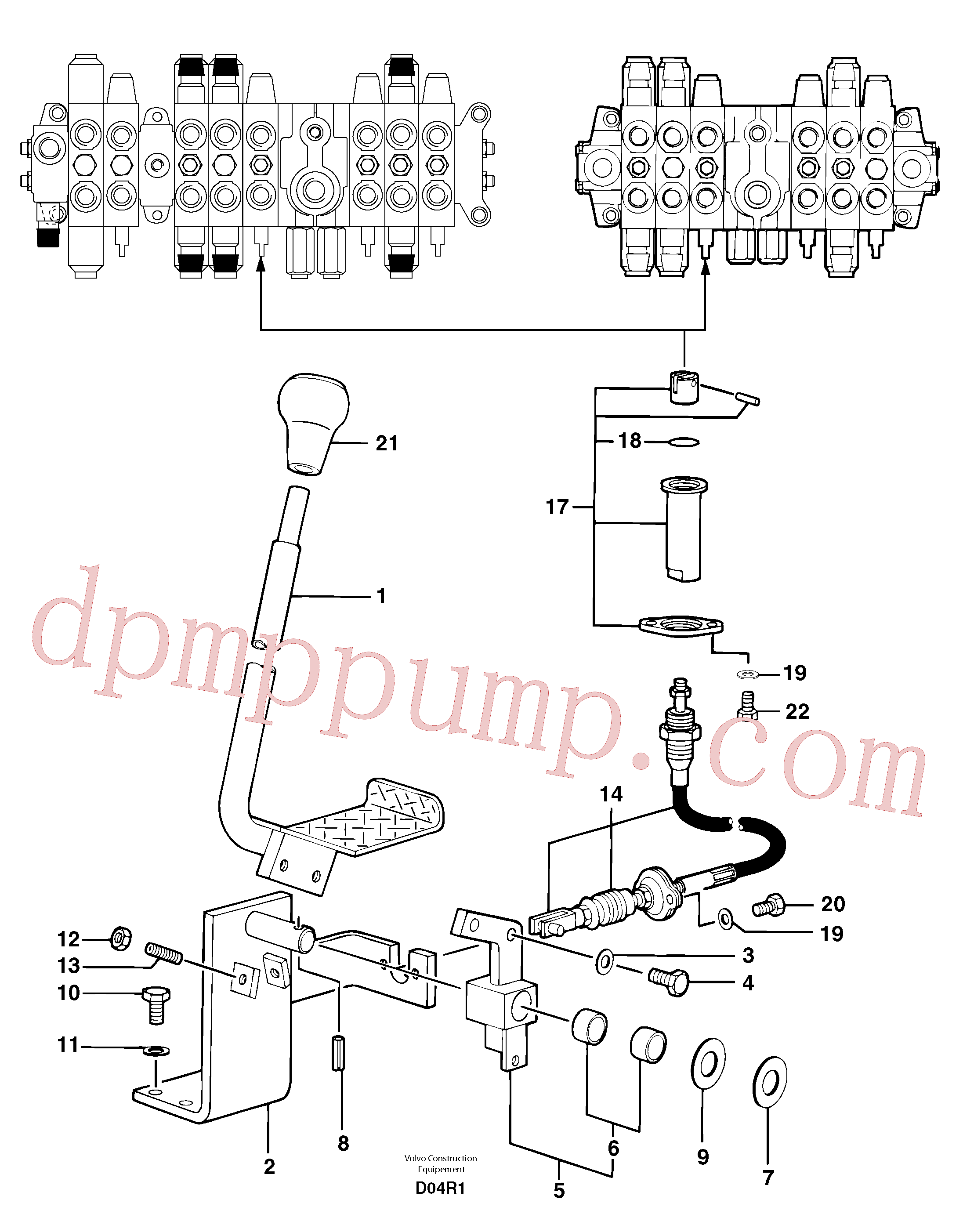 PJ5270254 for Volvo Control lever : travelling ( left )(D04R1 assembly)
