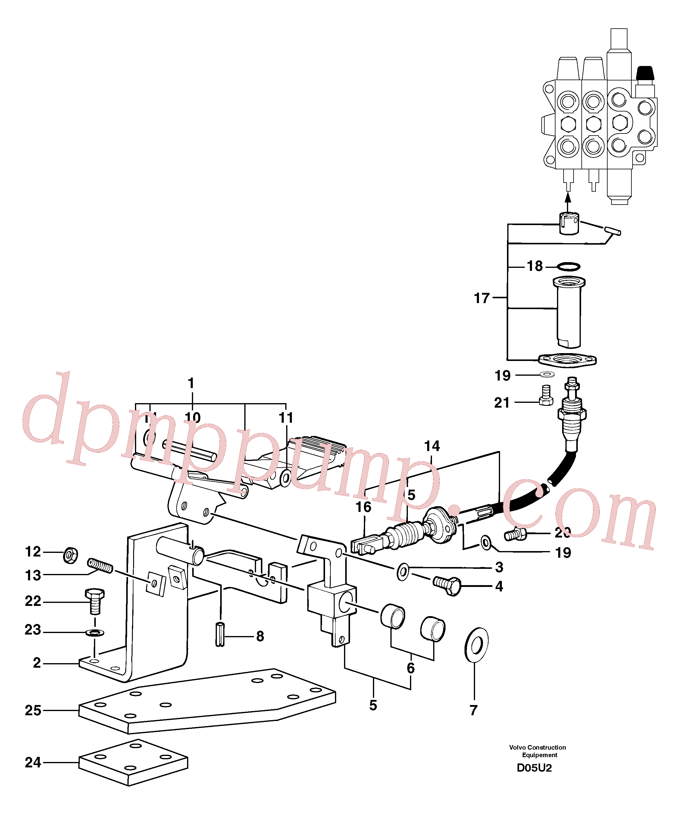 PJ5270536 for Volvo Control pedal : hand-operated accessories - 58 l/m(D05U2 assembly)