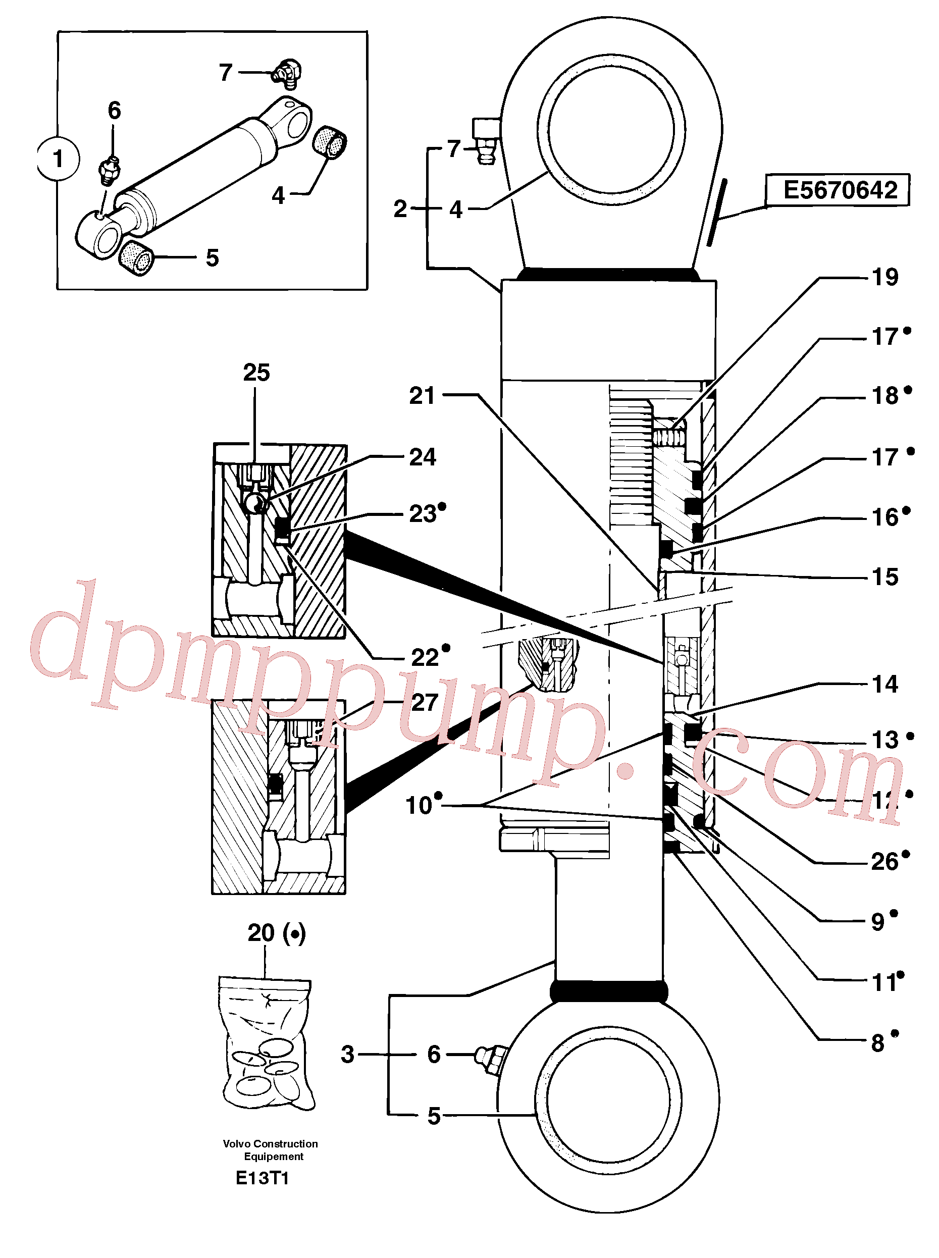PJ7414569 for Volvo Boom cylinder(E13T1 assembly)