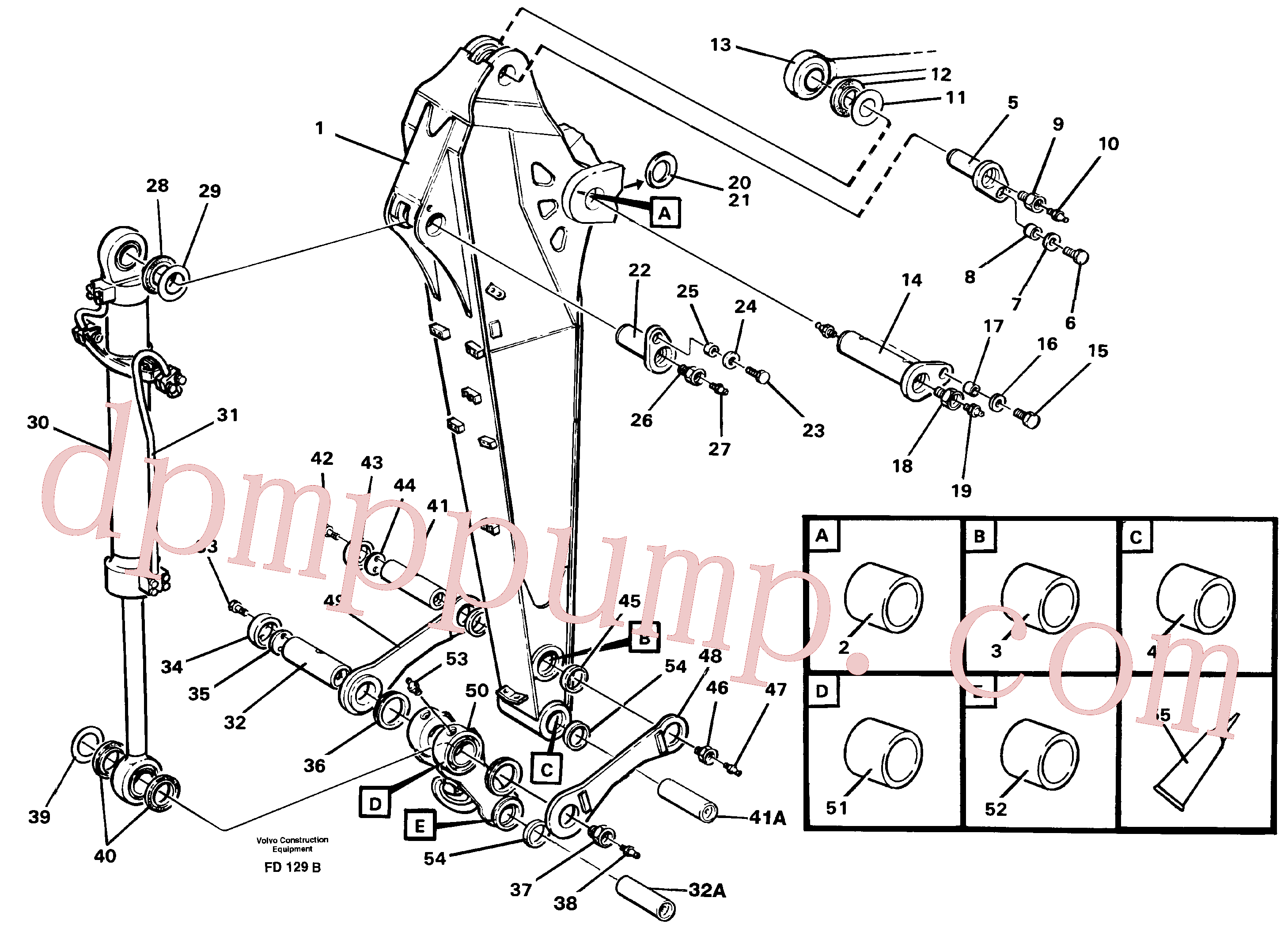 VOE14257176 for Volvo Backhoe dipper arm incl. connections, 2.0m 2.4m(FD129B assembly)