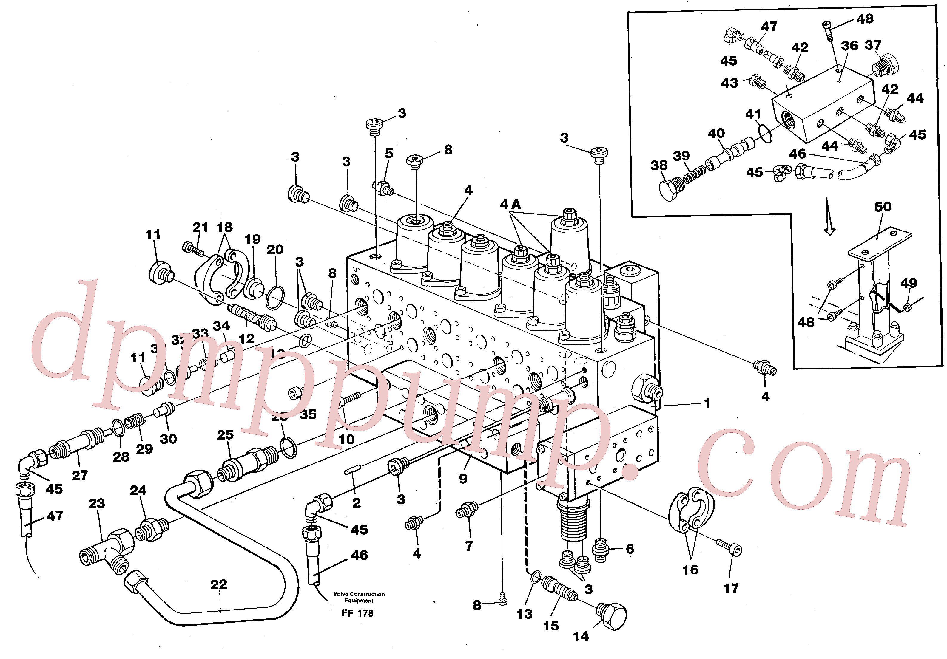 VOE14343364 for Volvo Main valve assembly, tubes connections, assembly bloc(FF178 assembly)