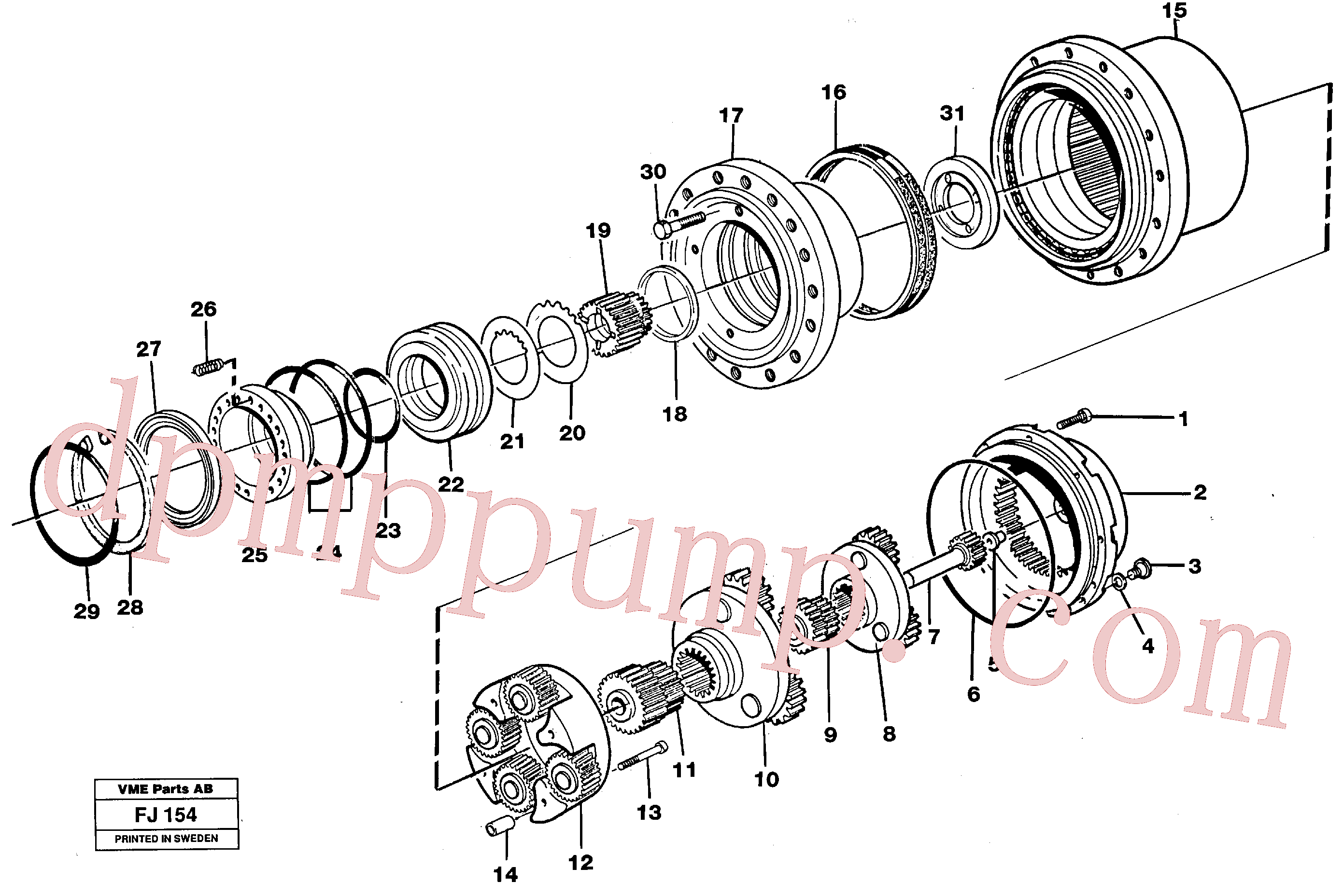 VOE11706901 for Volvo Planetary gear, travel(FJ154 assembly)