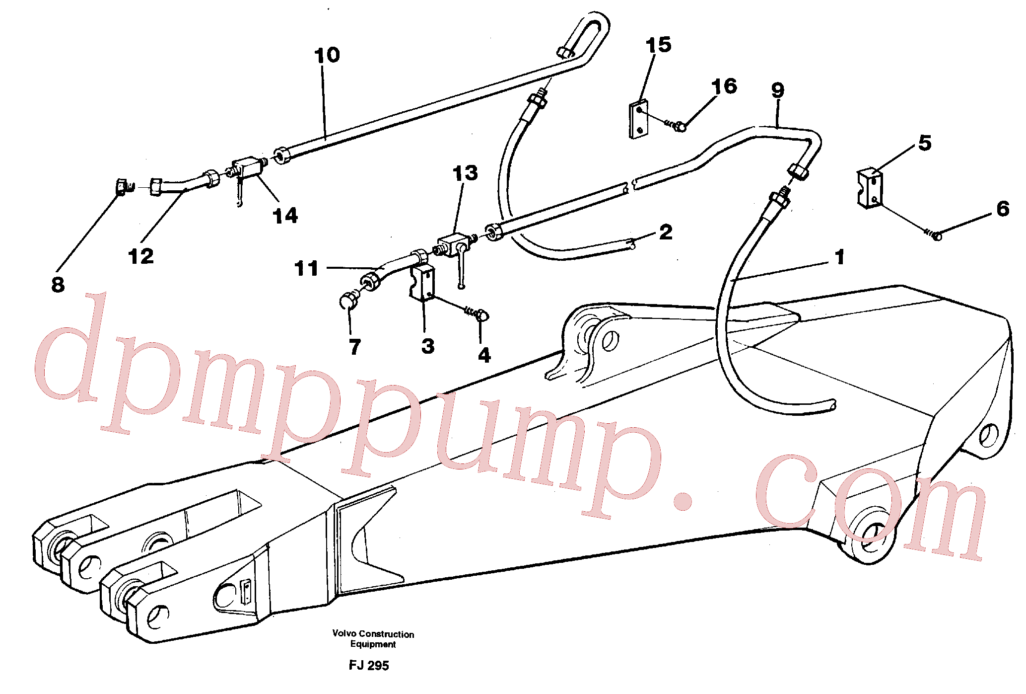 VOE14210940 for Volvo Hammer hydraulics for dipper arm incl. shut-offcocks.(FJ295 assembly)