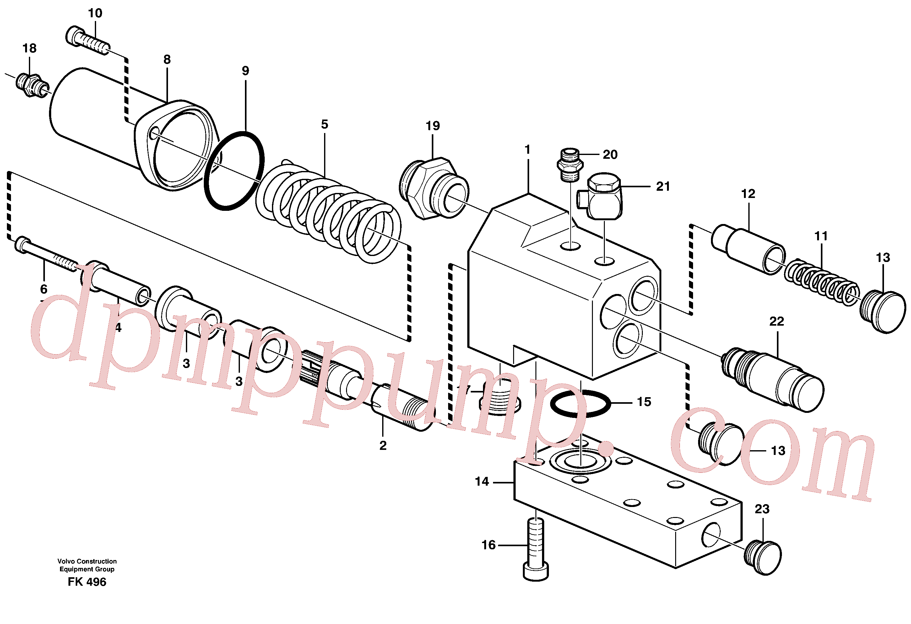 VOE14026431 for Volvo Hose rupture valve, tilt cylinder(FK496 assembly)