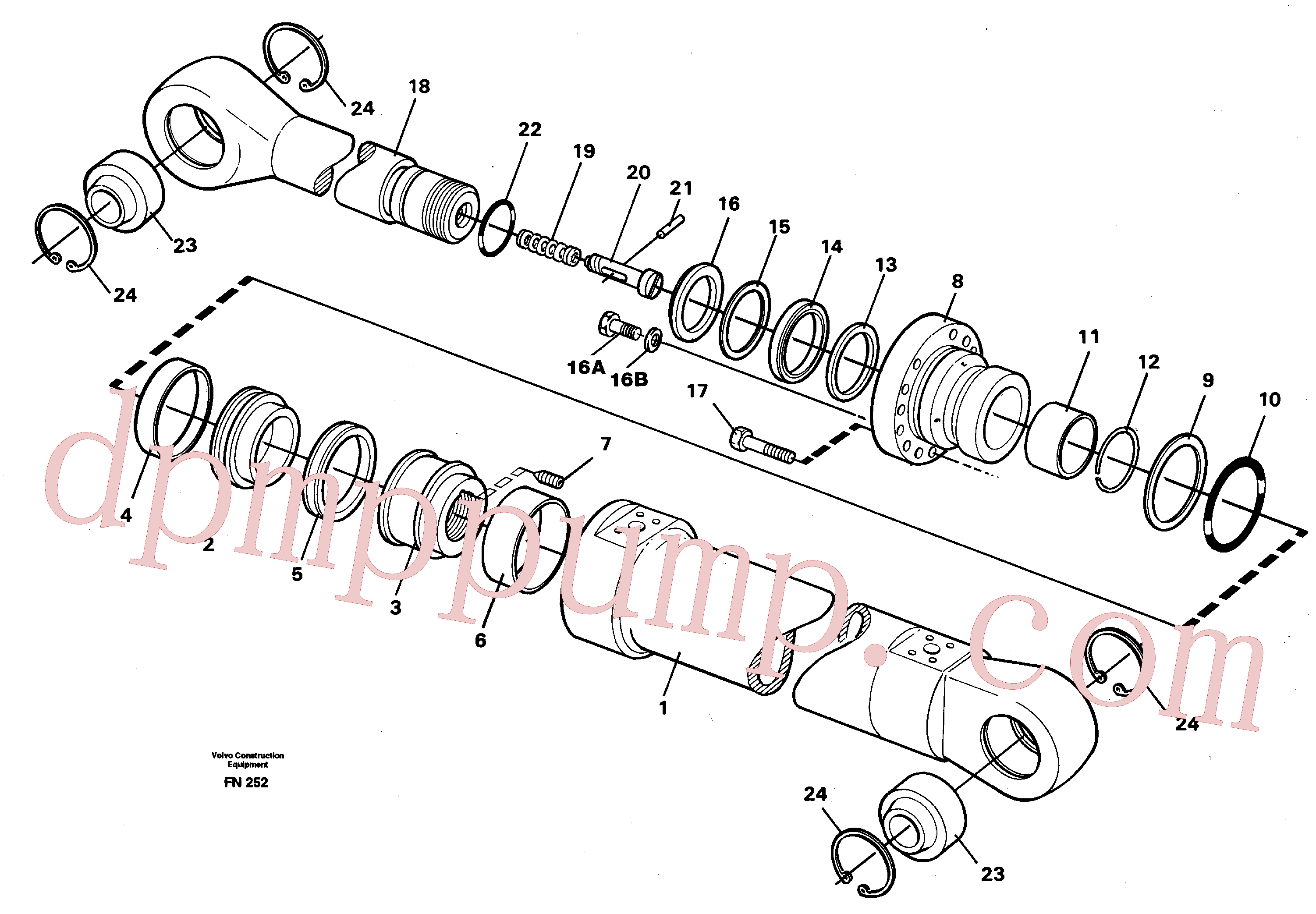 VOE14014737 for Volvo Dipper cylinder, backhoe equipment(FN252 assembly)