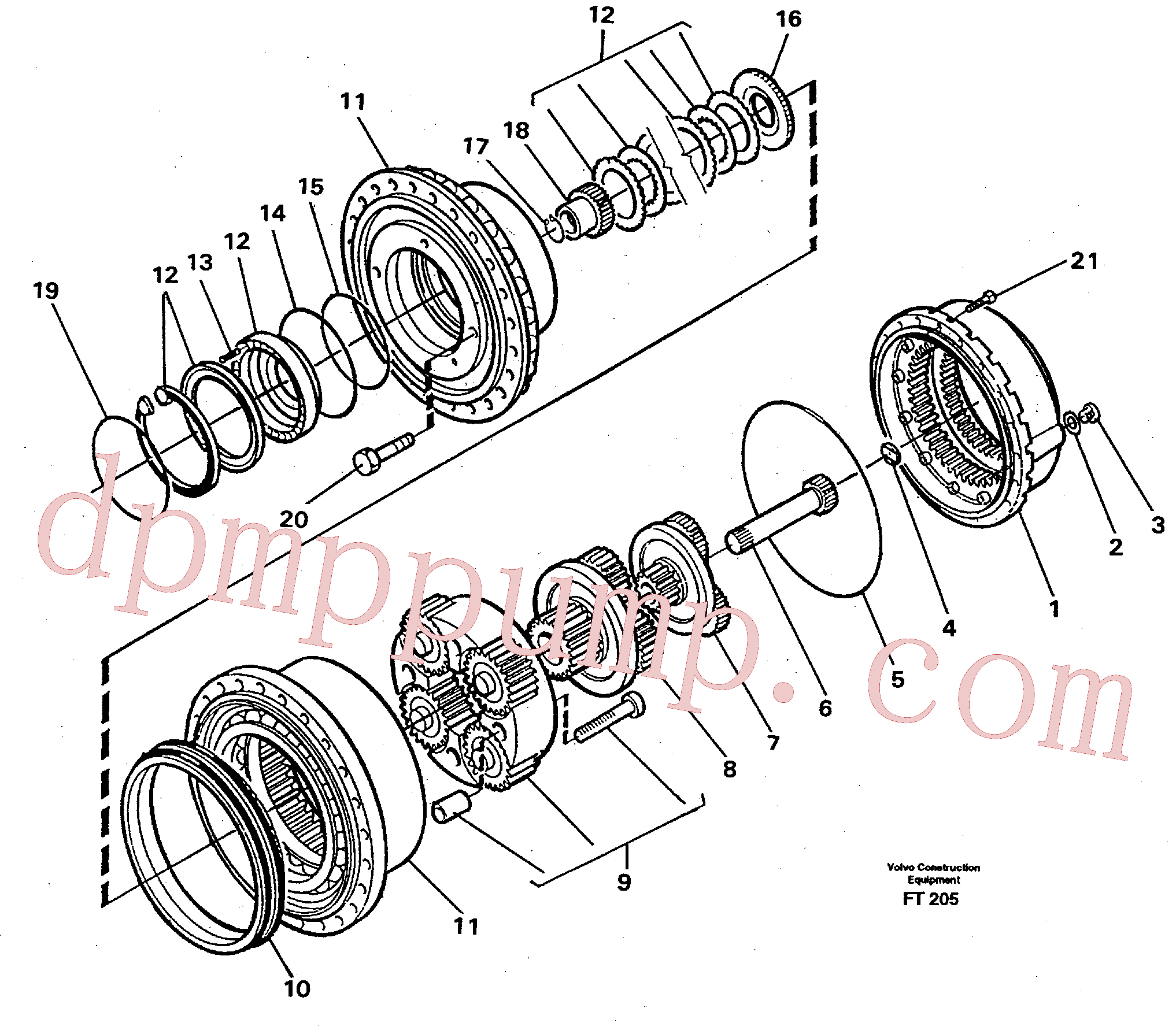 SA8230-35610 for Volvo Planetary gear, travel(FT205 assembly)