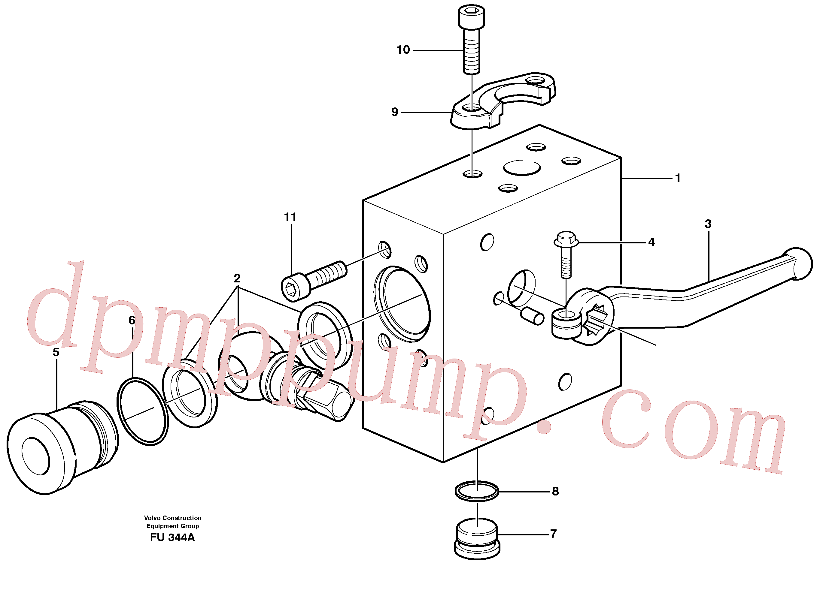 VOE14341588 for Volvo Operating valve, hammer / shears(FU344A assembly)