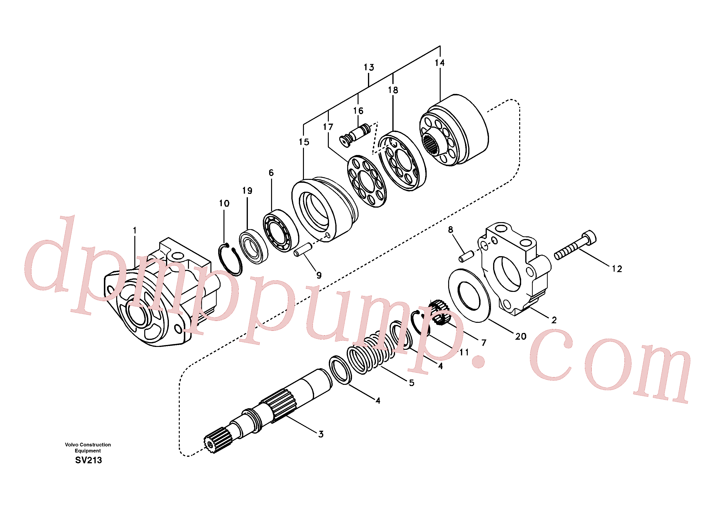 VOE14512761 for Volvo Hydraulic system, oil cooling fan motor(SV213 assembly)