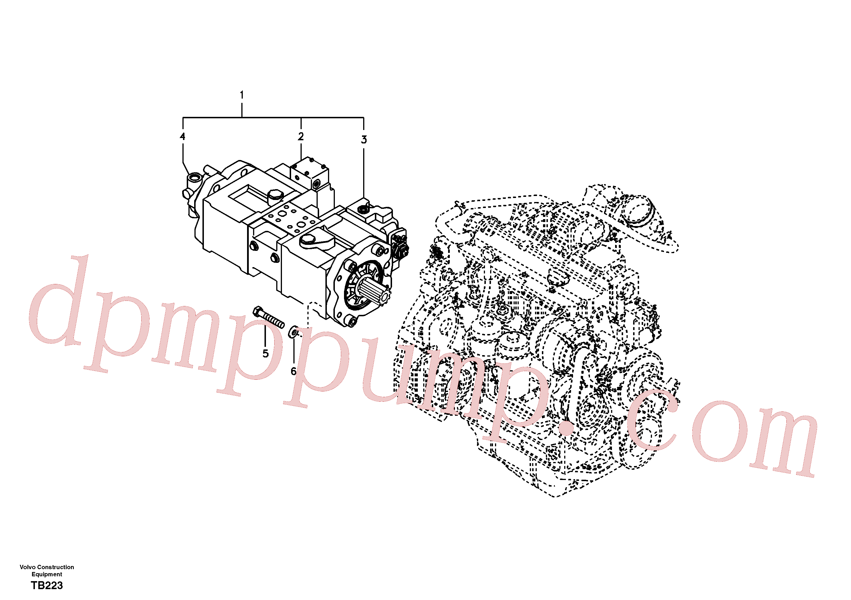 VOE14534034 for Volvo Pump installation(TB223 assembly)